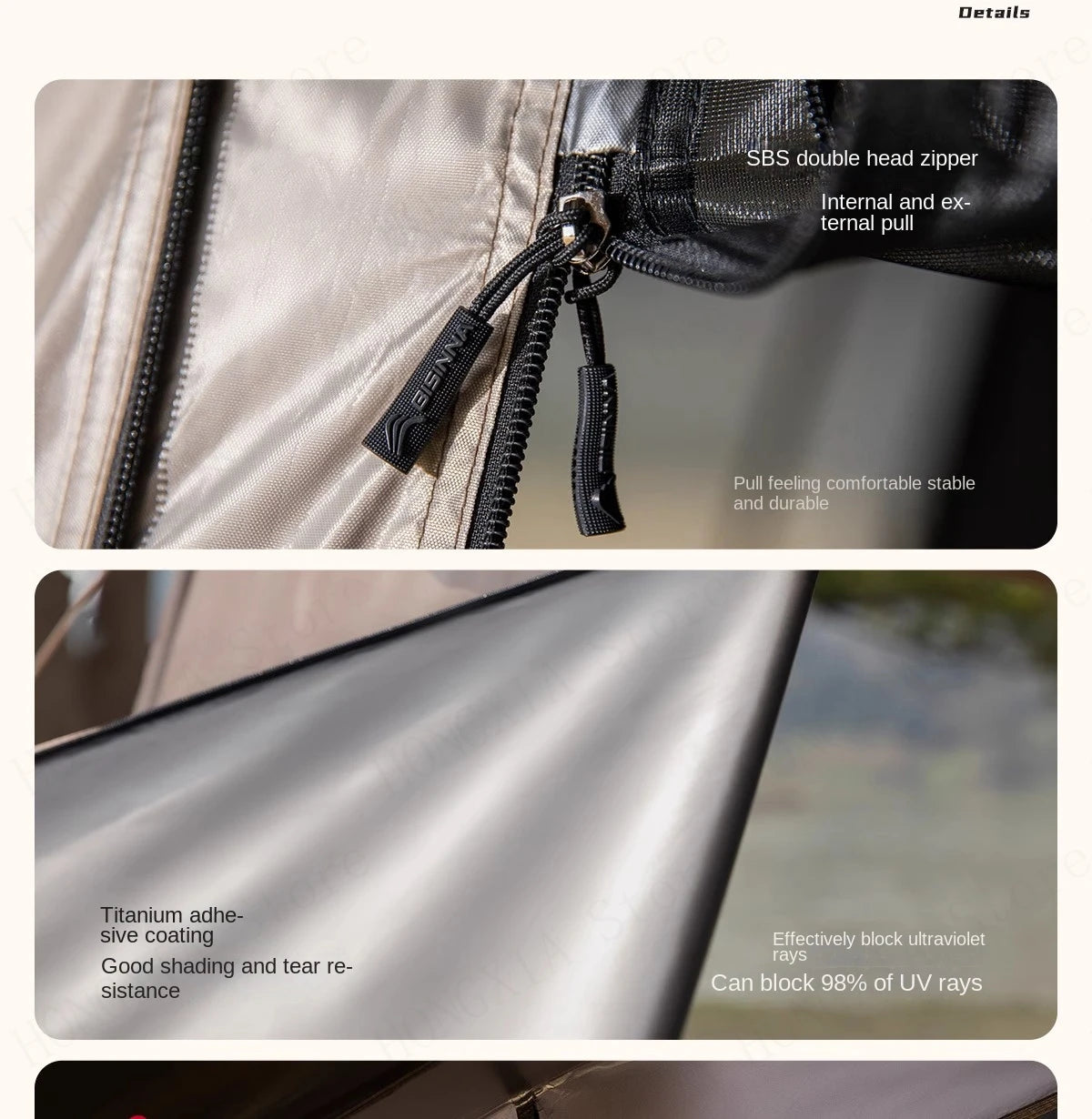 Sun Protecting Quick Opening 2-in-1 Gazebo Camping Tent