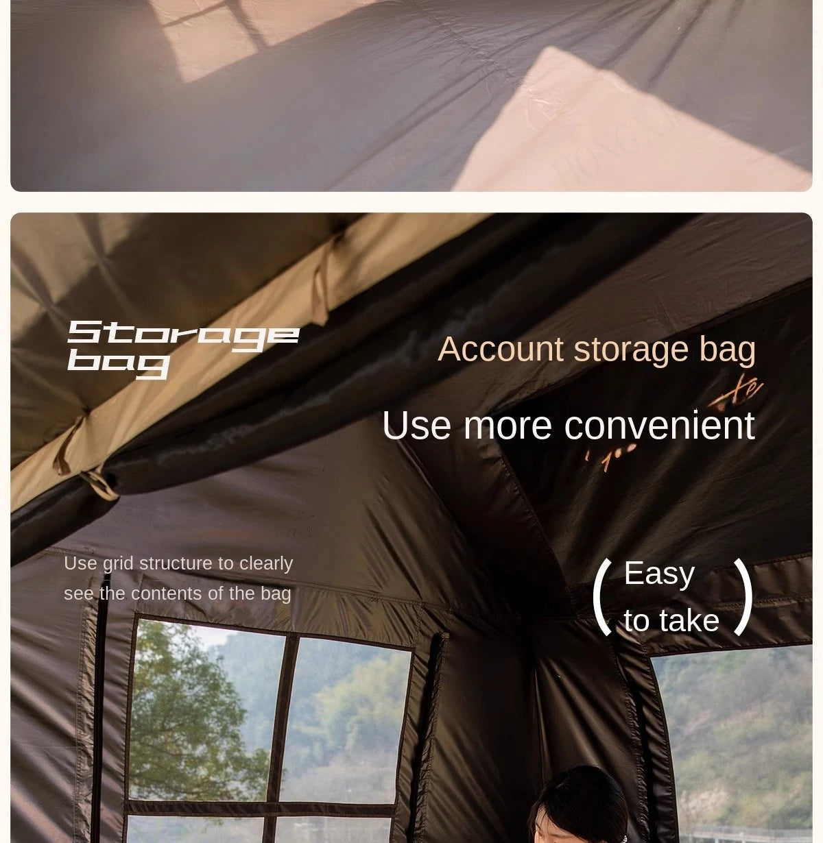 Sun Protecting Quick Opening 2-in-1 Gazebo Camping Tent