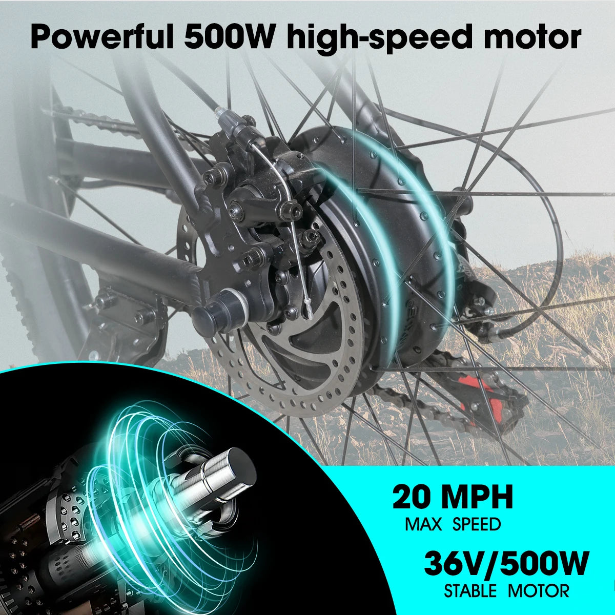 HILAND 500W 36V 26 inch Electric Mountain Bicycle