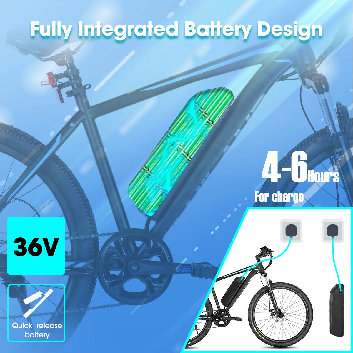 HILAND 500W 36V 26 inch Electric Mountain Bicycle