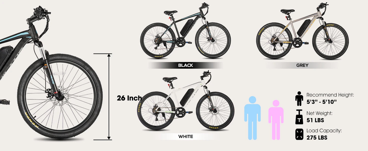 HILAND 500W 36V 26 inch Electric Mountain Bicycle