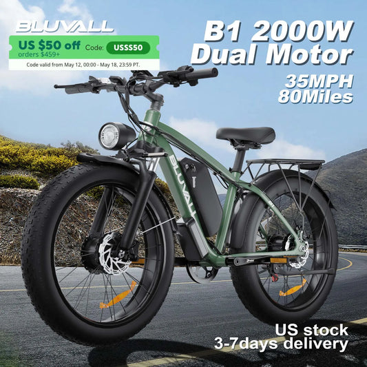 ZEEGR 48V 2000W 26" Full Suspension E-Bike
