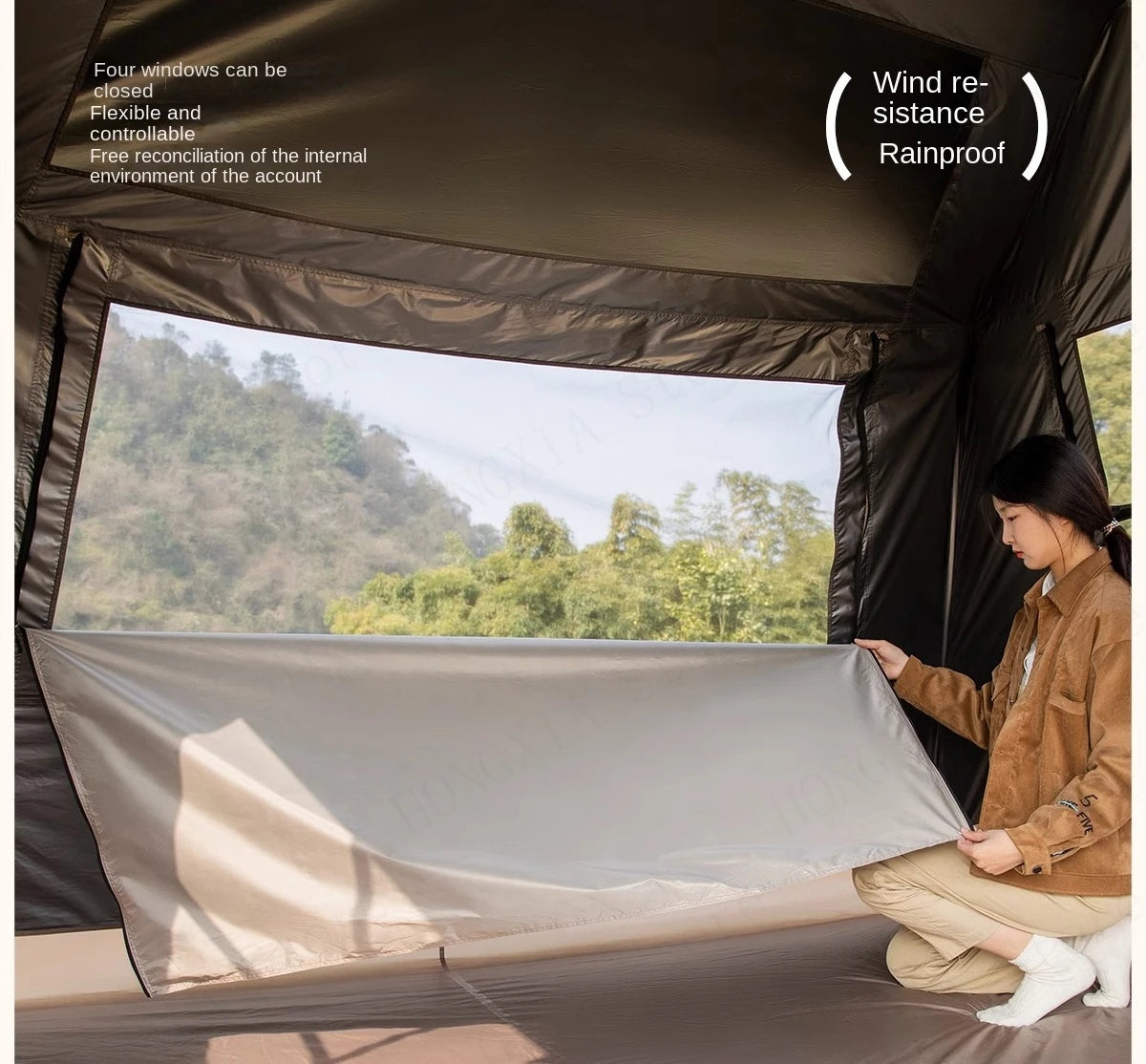 Sun Protecting Quick Opening 2-in-1 Gazebo Camping Tent