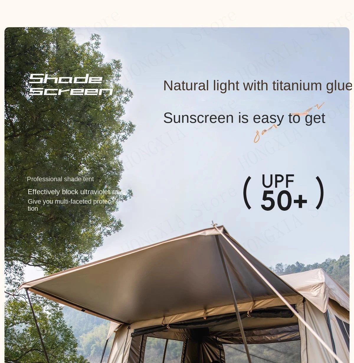 Sun Protecting Quick Opening 2-in-1 Gazebo Camping Tent