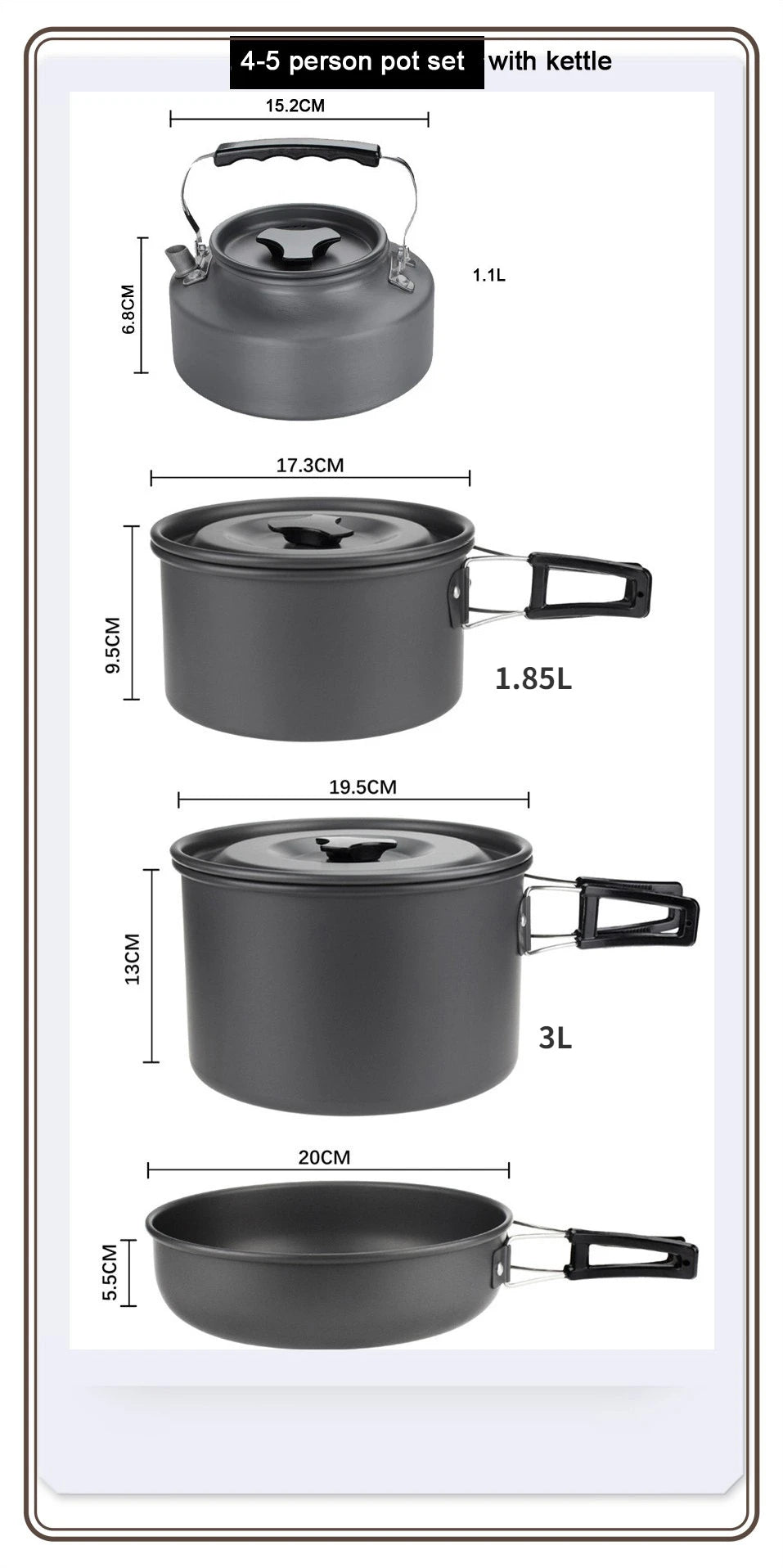 Lightweight Portable Camping Cookware Set