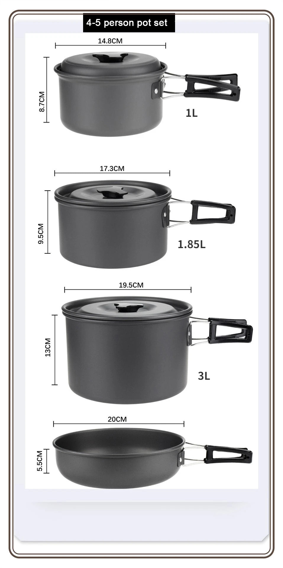 Lightweight Portable Camping Cookware Set